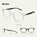 OPULIZE MET Reading Glasses for Women Men, Slim Round Frame with Spring Hinges and Scratch Resistant, Clear +1 (Pack of 4)