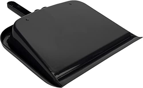 SPARTA Large Handheld Dustpan with Hanging Hole, Heavy-Duty Plastic Dustpan with Wide Lip for Countertops and Surfaces, Plastic, 10 Inches, Black