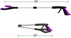 2-Pack Reacher Grabber Tool, Foldable Trash Picker Grabber, Trash Gripper, Garden Nabber, Litter Picker, Extended Grabber（Purple/Blue)