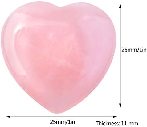 Marrywindix 10 Packs 1 Inch Healing Crystal Natural Rose Stone Heart Love Carved Palm Worry Stone Chakra Reiki Balancing