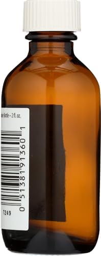 Aura Cacia Glass Amber Bottle with Label, 2 Fluid Ounce