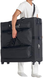 Master Massage Luggage Style Wheeled Massage Table Carrying Case 27” to 32” Width Folding Massage Table- Black