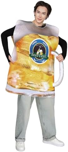 EraSpooky Mens Beer Costume Funny Adult Oktoberfest Stein Ale Mug Outfits