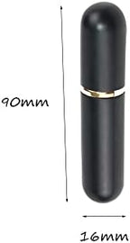 Black Aluminum Essential Oil Nasal Inhaler Tubes Personal Empty Refillable Elegant Aluminum and Glass Nasal Inhalers Set with Cotton Wicks 5 pcs