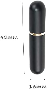 Black Aluminum Essential Oil Nasal Inhaler Tubes Personal Empty Refillable Elegant Aluminum and Glass Nasal Inhalers Set with Cotton Wicks 5 pcs