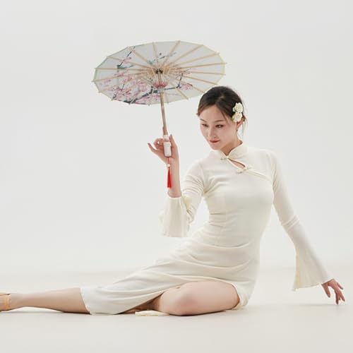 Chinese Japanese Oiled Paper Umbrella,Handmade Oiled Papers Umbrellas Parasol Plum Blossoms Umbrella for Wedding Decor Art Party Photography Props Classical Dance Costume Cosplay Decoration