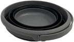 SAMMART Collapsible Plastic Bucket - Foldable Round Tub with Handle - Pop Up Saving (Grey/Black, 5.5L)