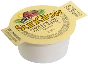 Ventura Foods SunGlow European Style Whipped Butter Blend, 5g Individual Portion Cups, Bulk Foodservice Pack, 720 Count - Creamy Spread Made with Real Milk