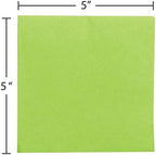 JAM PAPER Small Beverage Napkins - 5 x 5 - Lime Green - 50/Pack