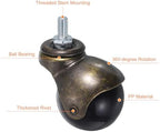 uxcell 2 Inch Ball Caster Wheels, 4pcs Threaded Stem Caster 360 Degree Rotatable Caster Wheels for Furniture, Bronze Tone