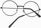 2 PCS Classic Round Glasses Retro Circle Eyeglasses Clear Lens Metal Frame Accessories Non-Prescription For Men Women