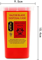 TEONEI Razor Blades Dispenser Case,Small Portable Sharps Container,Razor Blades Disposal Case,Disposable Razor Cutter Container,Barber Shop Storage Container (Red)