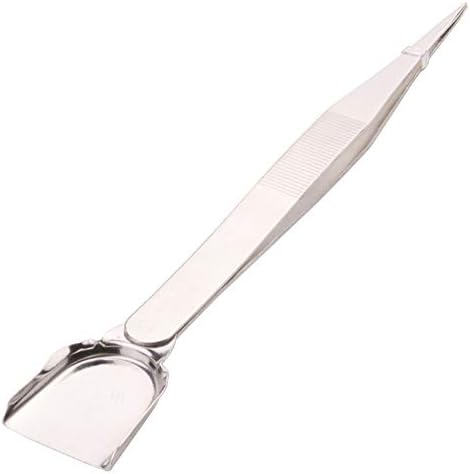 2 Pcs Stainless Steel Tweezer with Scoop Handy Pointed Tips Tweezer for Beads Stones Gems Diamond