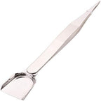 2 Pcs Stainless Steel Tweezer with Scoop Handy Pointed Tips Tweezer for Beads Stones Gems Diamond
