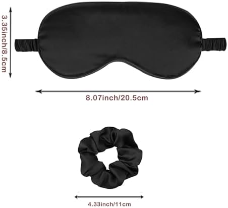 12Pcs Silk Sleep Masks Satin Eye Mask Silky Eyes Cover Blindfold Eyeshade Hair Ties Scrunchy Travel Bridesmaids Gifts