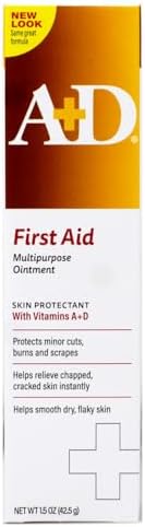 A+D First Aid Ointment, Multipurpose Dry Skin Moisturizer and Skin Protectant, 1.5 Oz (Pack of 3)