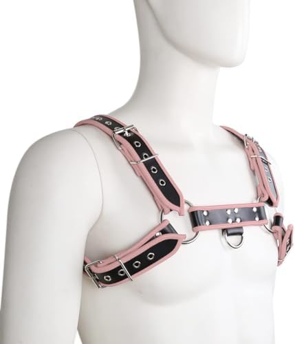Punk PU Leather Harness for Man Adjustable Leather Harness Body Chest Half Harness Punk Belt Clubwear Costume