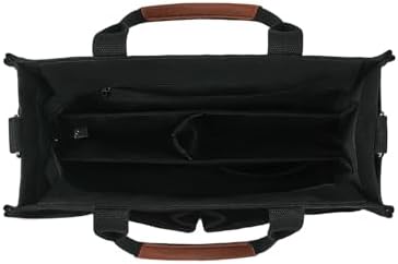 FIORETTO Canvas Tote Bag for Women with Zipper Closure & Individual Compartments for Work College for Teacher & Nurse