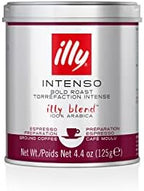 illy Intenso Espresso Ground Coffee, Dark Roast, Robust and Full Flavored With Notes of Deep Cocoa, All-Natural, No Preservatives, 4.4oz (Pack of 3)