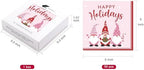 WRAPAHOLIC 50Pcs Christmas Gnomes Paper Napkins - 3-Ply Disposable Cocktail Napkin for Christmas Party Supplies Tableware, Xmas Holiday Party Decorative Towels - 5 x 5 In