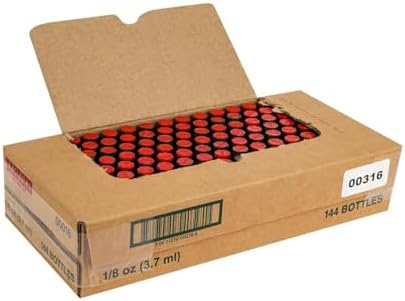 TABASCO Brand Original Red Pepper Sauce, Medium Hot Sauce, Mini Glass Bottles, Classic Flavor, Perfect for Travel & Gifts, Great for Dips, Tacos, Oysters & More, 1/8 Oz Mini Bottles (Pack of 144)