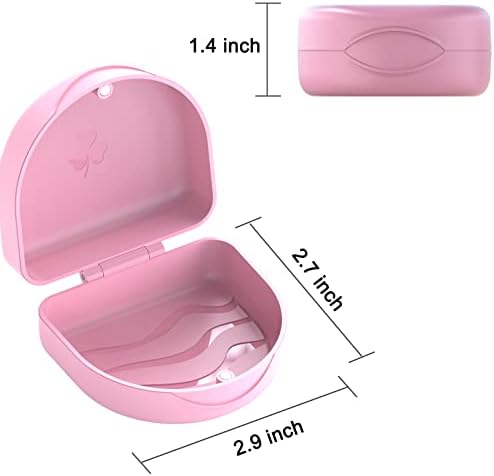 ARGOMAX Aligner and Retainer Case, Professional Orthodontic Storage Box for Braces, Night Guards & Mouth Guards, Slim & Portable Travel Essential-Pink