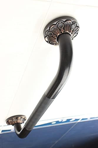 16" Bathroom Anti-Slip Grab bar, Bathtub Textured Shower Bar, Home Saftey Armrest, Toilet Hand Rail, Oil Rubber Bronze Finish