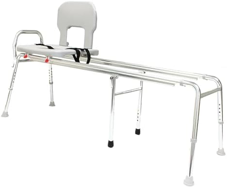 Eagle Health Supplies Toilet-to-Tub Transfer Bench with Cut Out Seat, FSA/HSA Eligible Sliding Shower Chair for Elderly and Disabled, Height Adjustable Shower Seats for Adults Inside Shower, 77993