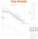 16 Inch White Stair Handrails for 1-3 Steps, Munzong Anti-Slip SUS304 Stainless Steel Hand Rail for Stairs, Knurled Safety Grab Bar for Outdoor Garage Porch Entry Interior Exterior Stairway-1.25” Tube
