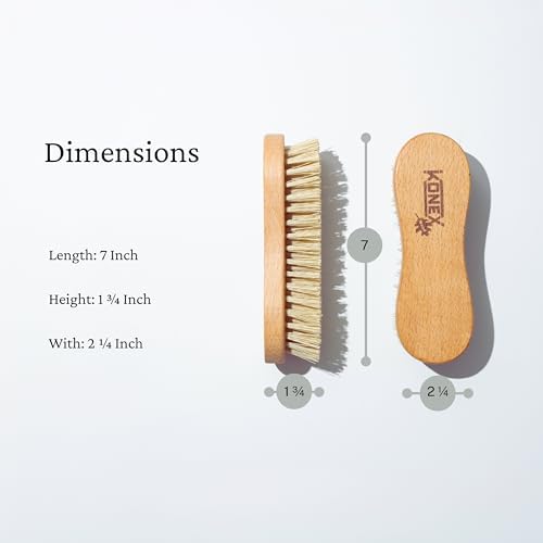 KONEX Nylon Fiber Economy Utility Cleaning Hand Brush | Heavy Duty Hand-Held Scrub Brush Stiff Bristles | Wooden Body, Ideal Scrub Brushes for Cleaning (Peanut Shaped)