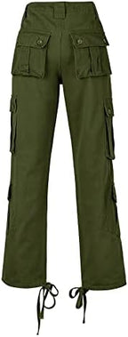 High Waisted Baggy Cargo Jeans for Women Y2K Wide Leg Loose Boyfriend Streetwear Trousers with Pockets Harajuku Grunge
