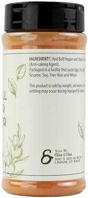 Olive & Vine Red Bell Pepper Powder, Sweet & Vibrant, For Seasoning & Sauces, Rich Tradition, Authentic Taste, For Global Recipes (7.68 Ounce)