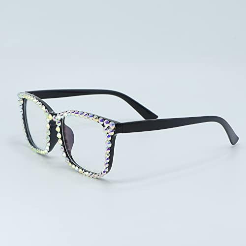 Square Rhinestone Reading Glasses For Women Blue Light Blocking Computer Readers Glasses