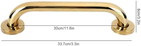Aoresac Gold Shower Support Grab Bar, 30cm Stainless Steel Safety Handle for Elderly, Easy Installation, Non Slip and Non 11.8in Modern and Simple Handrail for Bathroom with Concealed