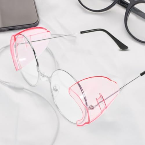 Ipetboom Eyeglasses Side Shields 4 Pairs Clear TPU Protective Side Shields for Glasses Easy Slip-on Replacement Eye Safety Accessories 1.96X1.77X0.78In