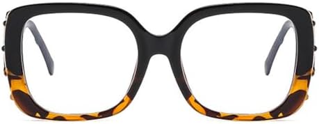 Square Reading Glasses for Women, Stylish Metal Reader for Girl Ladies, Anti-Blue Light Anti-glare Eyeglasses