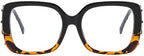 Square Reading Glasses for Women, Stylish Metal Reader for Girl Ladies, Anti-Blue Light Anti-glare Eyeglasses