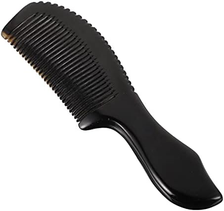 DOITOOL Natural Ox Horn Comb Handmade Buffalo Horn Fine Tooth Hair Combs with Handle Portable Massage Anti- static Elegant Hairdressing for Women Girls