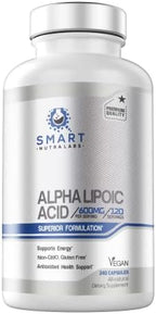 Alpha Lipoic Acid 600mg Per Serving, 240 Vegan Capsules- Gluten Free, Pure Non-GMO ALA- Supports Energy & Anti Oxidant