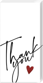IHR Ideal Home Range - Pocket Tissues Thank You with Hearts red 1 Packet of 10 Individual 4-Ply Pocket Tissues 21 cm x 21 cm / 8 inch x 8 inch