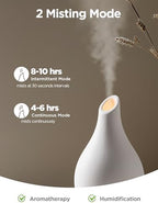 InnoGear Essential Oil Diffuser, 150ml Ceramic Diffuser Handcrafted Stone Aromatherapy Diffusers Ultrasonic Cool Mist Humidifier Vaporizer 2 Mist Modes Waterless for Home, White Vase-Shaped Ceramic