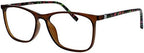 OPULIZE ARC Large Reading glasses for Women Men,Scratch Resistant Rectangular frame with Spring Hinges, Brown, Blue +2.5 (Pack of 2)