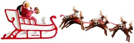 Oasis Supply Santa on Sleigh with Reindeer Christmas Cake Decoration Topper