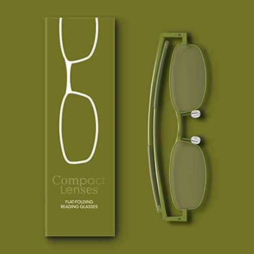 IF Compact Lenses Readers Slim Flat-Folding Unisex Reading Glasses - Olive