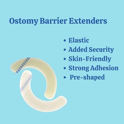 20pcs Elastic Ostomy Barrier Strips, Medical Hydrocolloid Adhesive Tapes for Stoma Care, Skin Barrier Seal Extender Strip for Colostomy Bags
