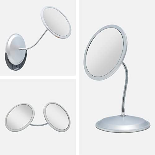 Double Vision™ Gooseneck Vanity/Wall Mount Mirror 5X/10X Magnification, Made in the USA