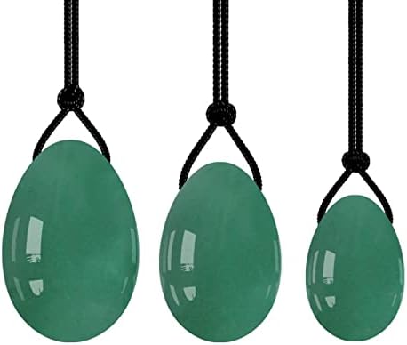 Drilled Yoni Egg Set Natural Rose Quartz Jade Eggs for Kegel Exercise Exercise Crystal Ball,Aventurine Eggs