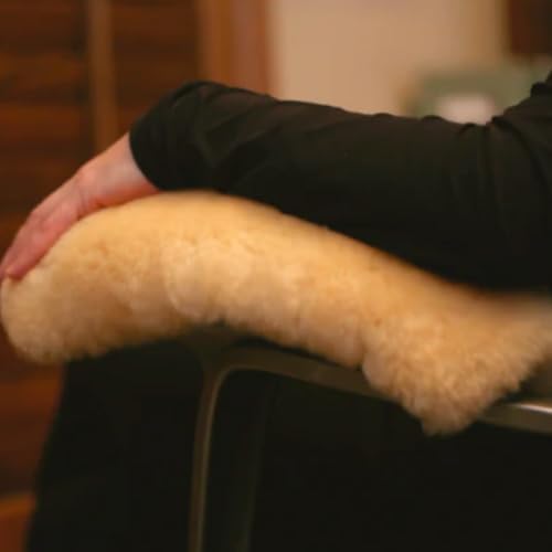 Sheepskin Ranch Sofsheep Real Sheepskin Armrest Covers for Wheelchairs & Office Chairs – Soft Cushion Arm Pads for Pressure Relief, Comfort & Support