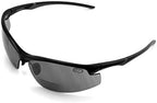 V.W.E. Bifocal High Performance Protective Safety Glasses Light Mirror Tint Bifocal - Reader - Sunglasses Ansi Z87.1 (Matte Black, 3.00)