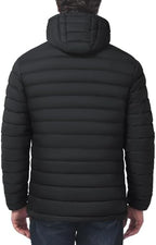 Men's Lightweight Packable Puffer Jacket Hooded High Collar Insulated Water-Resistant Winter Jackets Puffy Coat